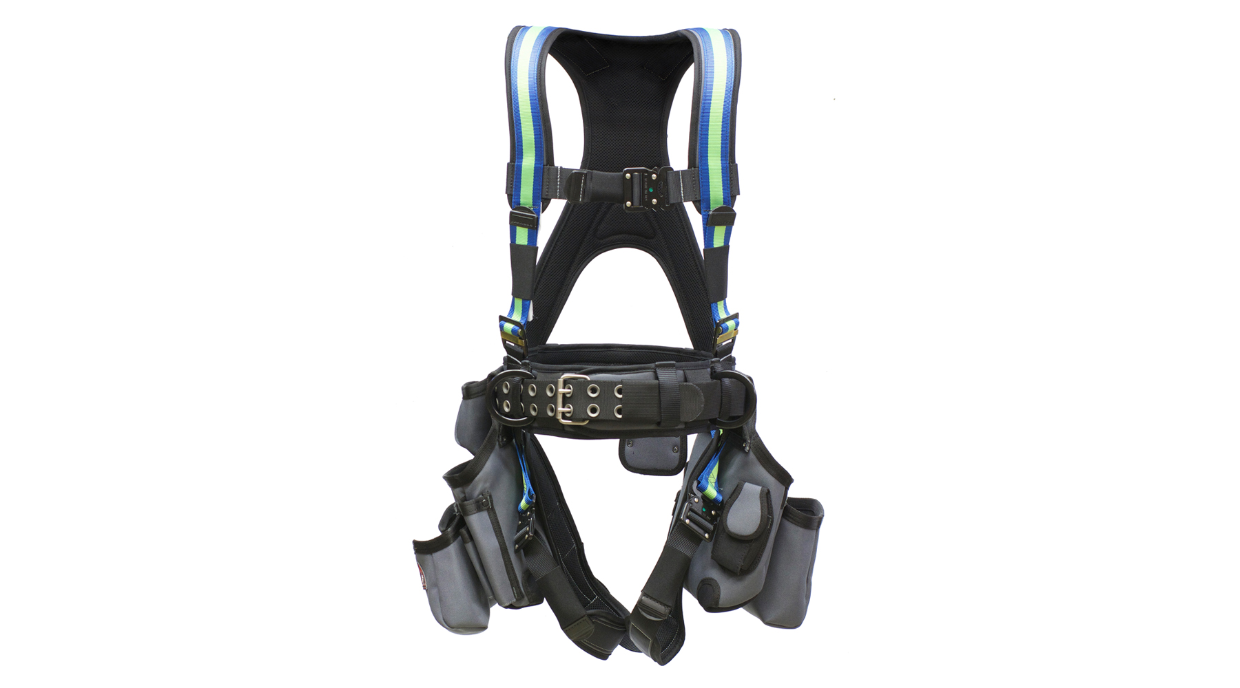 Deluxe Tool Bag Harness - Blue/Green