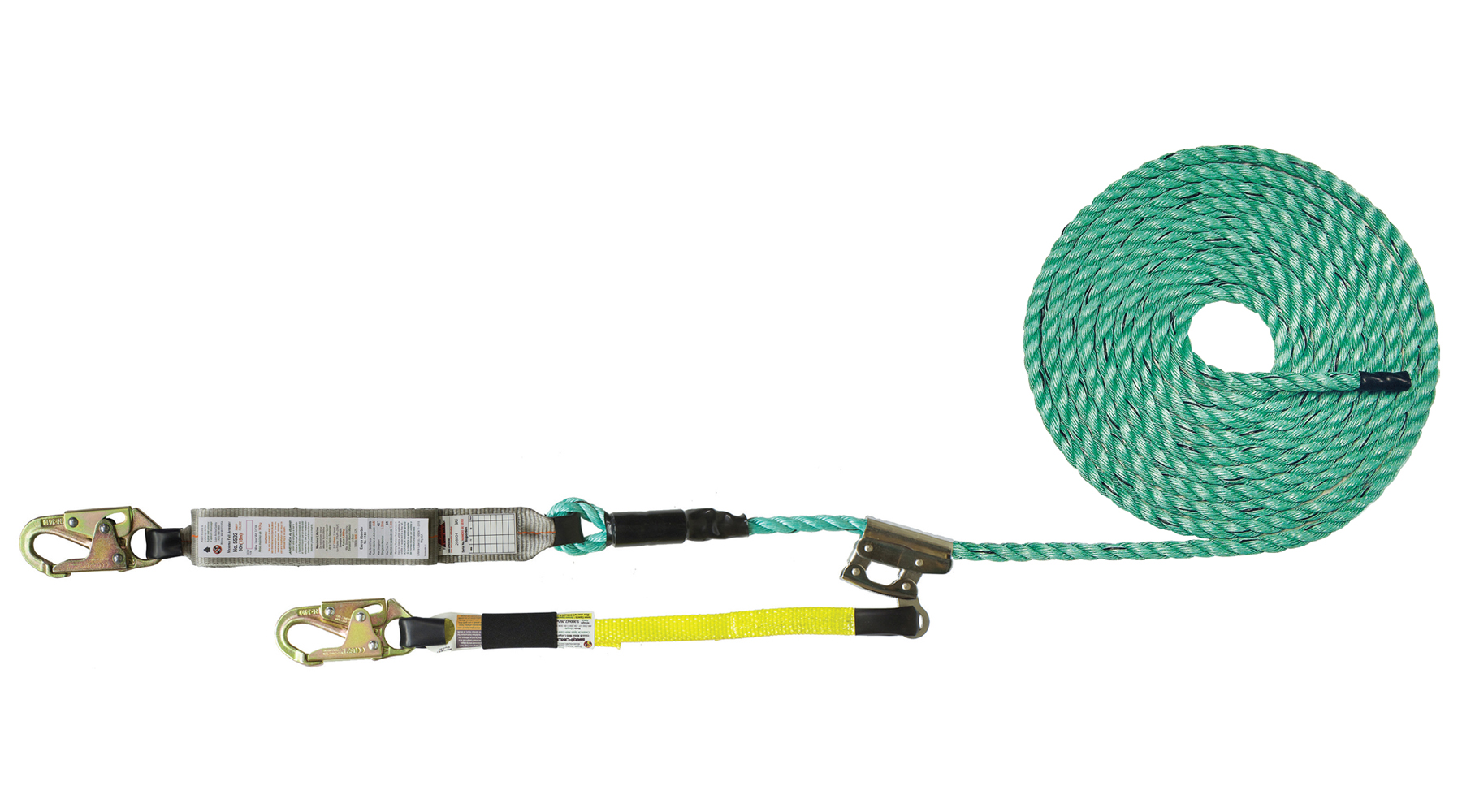 Maxima FA Fall Arrester Lifeline - Integral Adjuster Rope Grab Lanyard Options