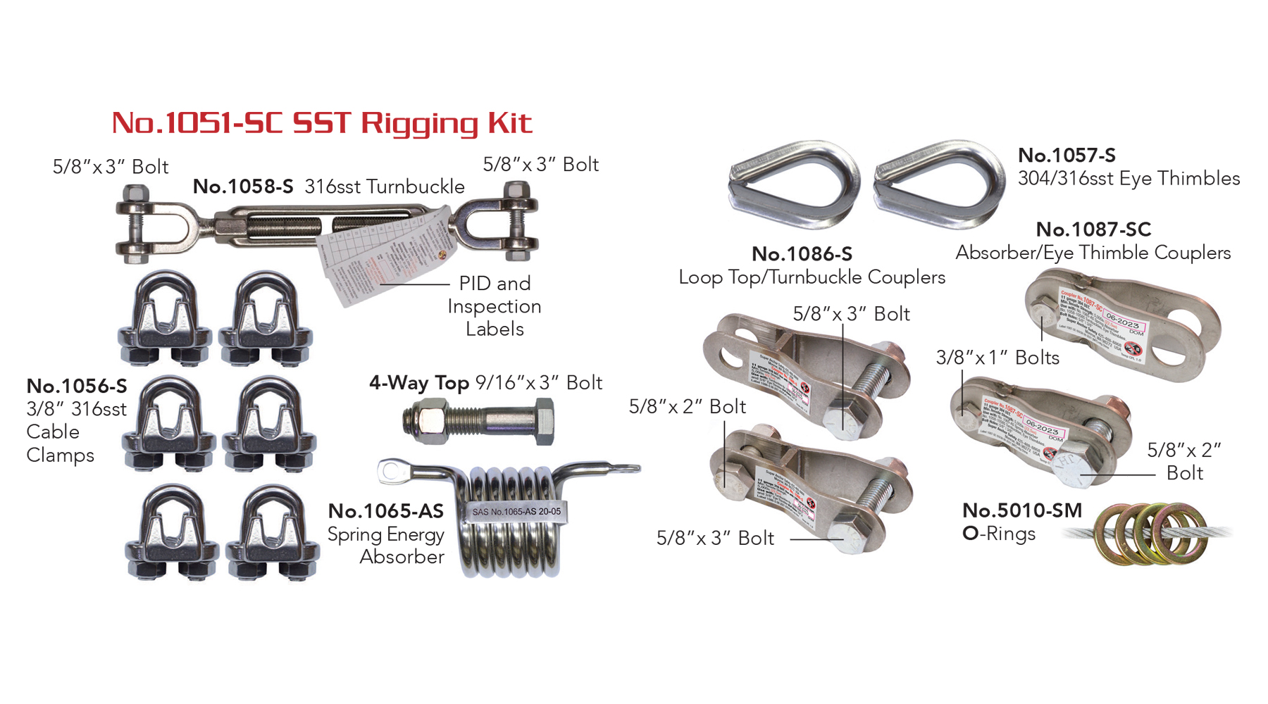 CRA Rigging Hardware Kit Stainless Steel